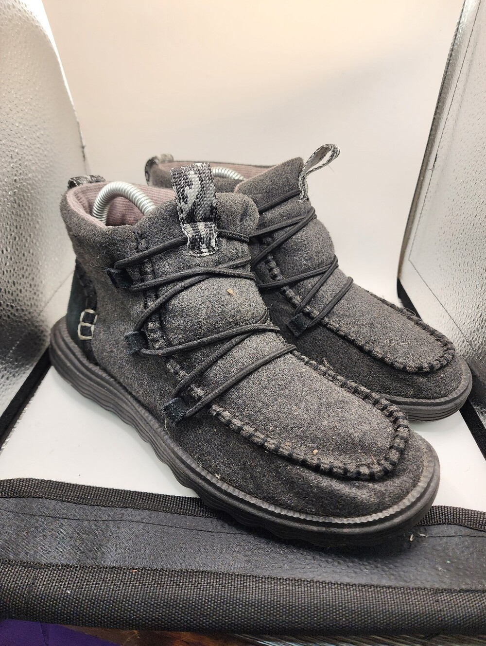 Hey Dude Reyes Black Wool Boot In Black Size 8 Womans